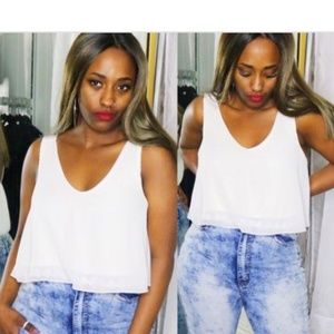 Charlotte Russe Sleeveless Flare Crop Blouse